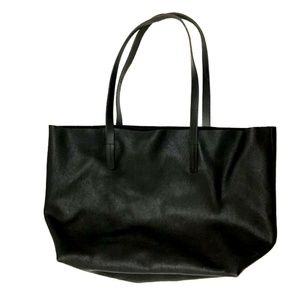 Mark & Graham Black Floppy Leather Tote Bag